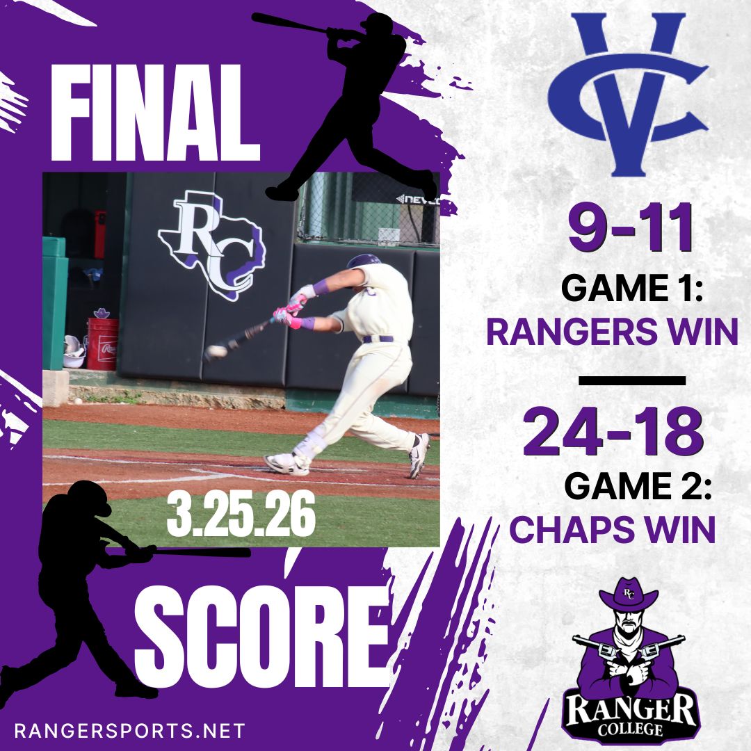 Rangers Split Wild Doubleheader with Vernon College