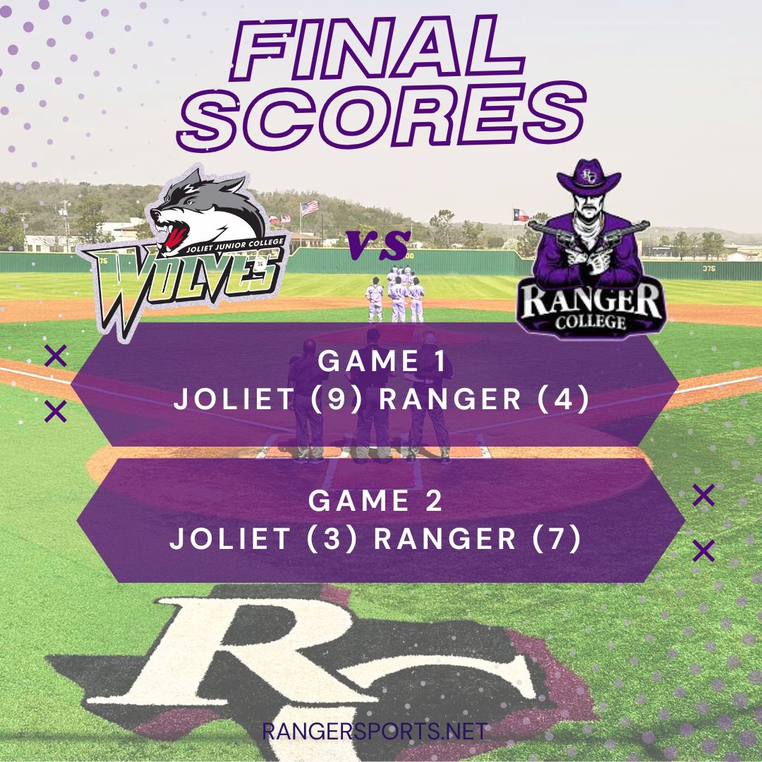 Ranger Baseball Splits 2-Game Series Against Joliet Junior College